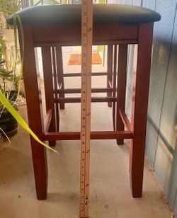 two Dining Counter Height Bar Stool padded wooden, 25”high by 16” wide