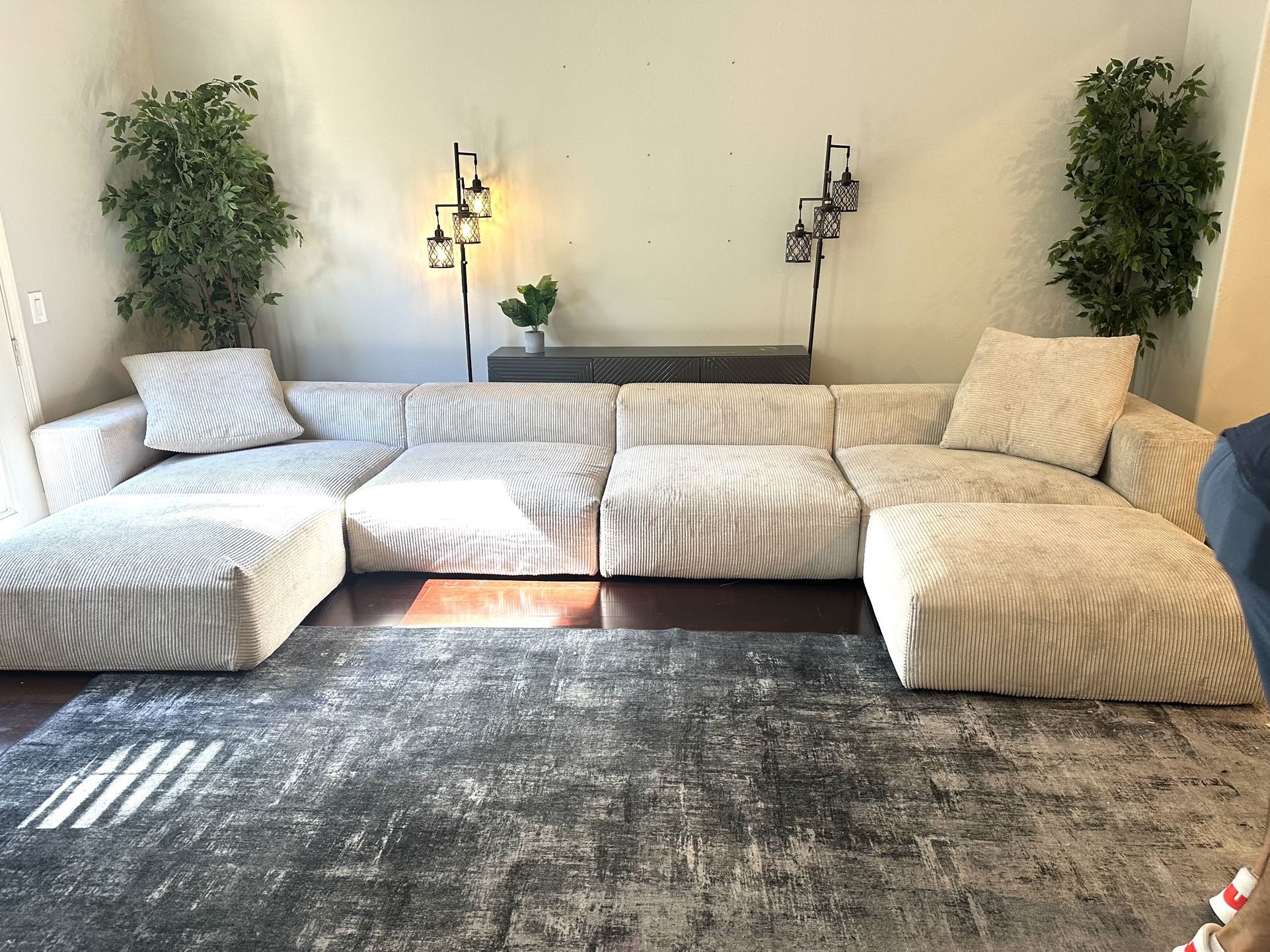 Couch Sectional Sofa, 181" U Shaped Cloud Couch with 2 Ottomans, Extra Deep Couches, Oversized 6 Sea