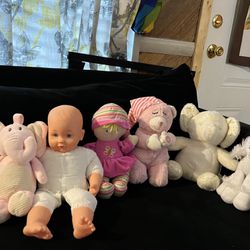 Baby Girl Plush Toy Lot