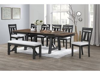 Maribelle Wheat/Charcoal Extendable Dining Table