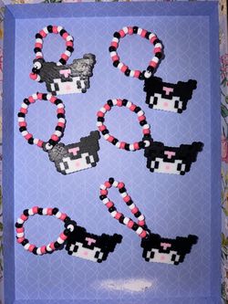 Kuromi PERLER Kandi bracelets festival raves