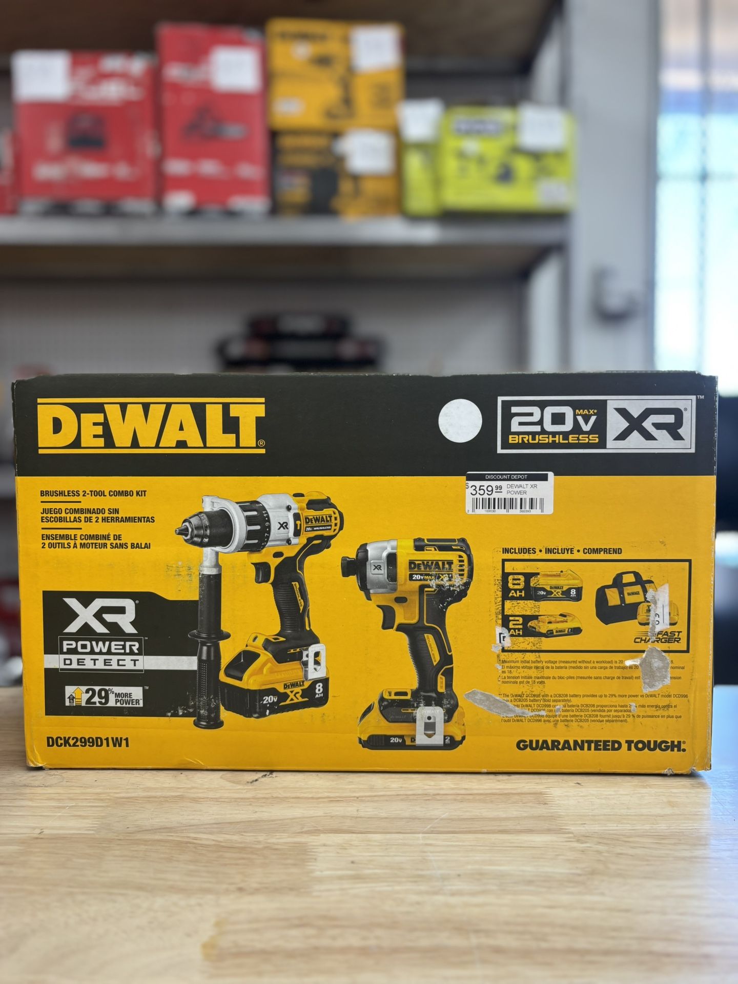 DEWALT XR POWER DETECT 2-Tool 20-Volt Max Brushless Power Tool Combo Kit with Soft Case