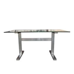 1930s glass Table With Metal base 