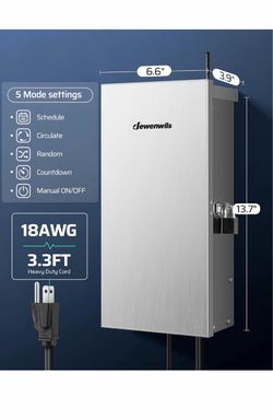 DEWENWILS Transformador de bajo voltaje Wi-Fi de 300W para paisaje con 3 zonas, transformador inteligente de bajo voltaje de 2.4GHz, 120V AC a 12V/14V