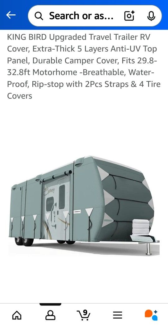 KING BIRD Travel Trailer RV Cover brand new