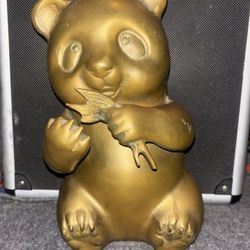 Mid century modern brass panda Statue 