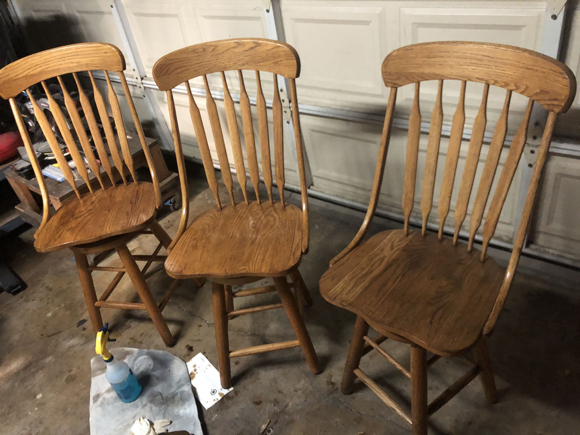 Swivel Bar Stools Chairs Solid Oak