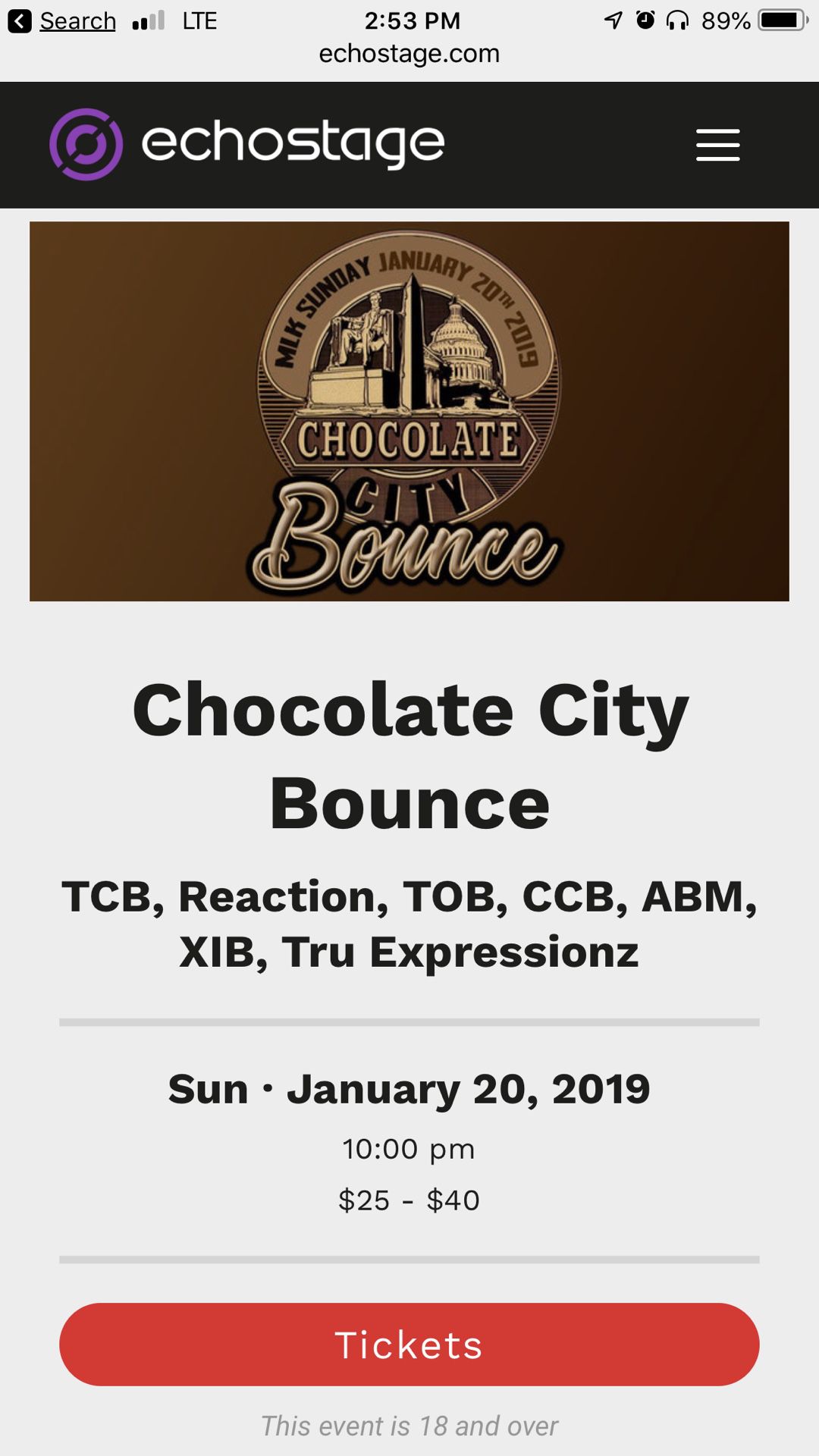 Chocolate City Bounce *ONLY 2 Tickets Left*