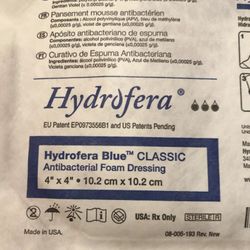 2 Count HB4415 Hydrofera Blue Bacteriostatic Foam Dressing 4" X 4"  - HB 4415
