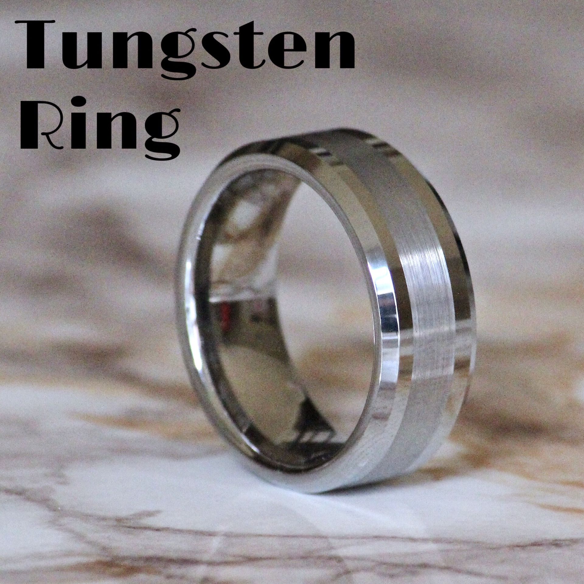 Two Tone Silver Tungsten Ring Size 7/8/9/10/11