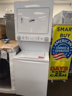 FRIGIDAIRE STACKABLE WASHER AND DRYER SET ON SALE