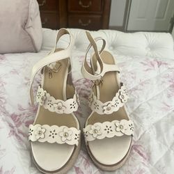 Coach Empress Semi Matte Calf Leather Platform Espadrille Coach Size: 7.5
