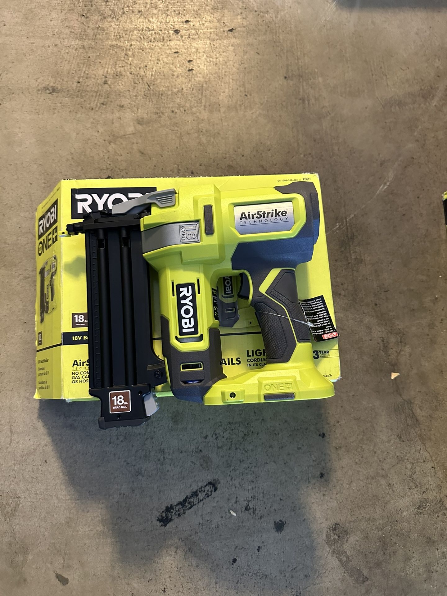 RYOBI ONE+ 18V 18-Gauge Cordless AirStrike Brad Nailer (Tool Only)