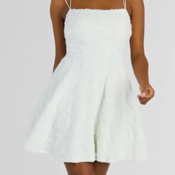  Strappy Back Textured Knit Skater Dress
