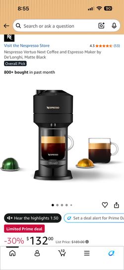 Nespresso Vertuo Next Matte Black