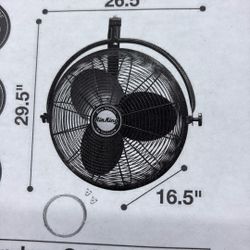 Wall Mounted 20” Industrial Fan, NEW In Box! 