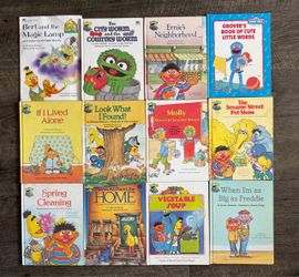 SESAME STREET Book Club Book Lot (Set of 12) Vintage 1980's Hardcover Books