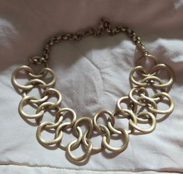 Gold-Tone Chunky Ring Link Necklace