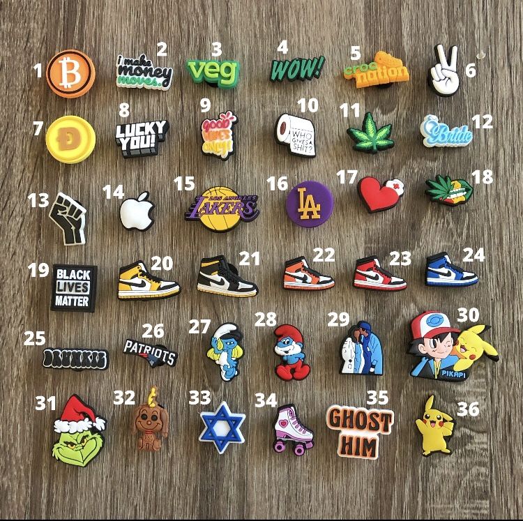 Trendy Crocs Charms, LA Shoe Charm, Air Jordan Charm, BLM Crocs Jibbitz