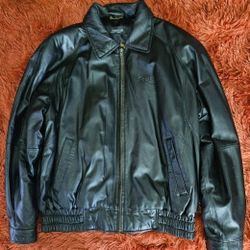 New Black Leather Jacket Very Soft Men's Large 