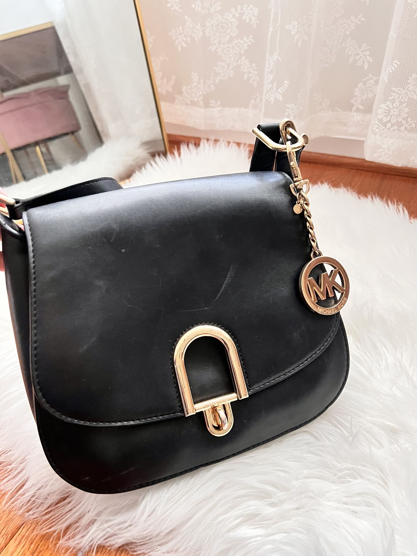 MICHAEL MICHAEL KORS Delfina Large Leather Saddle Bag