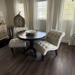Off White Chairs And Table