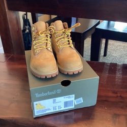 TODDLER TIMBERLAND PREMIUM 6" WATERPROOF BOOT WHEAT NUBUCK toddler Size 10 M