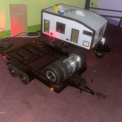 1/10 Scale Cargo Trailer And Toy Hauler Both Have Lights And Ramps And Removable Back Door To Toy Hauler