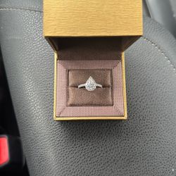 1/2 Carat , White Gold, Pear Shaped Ring