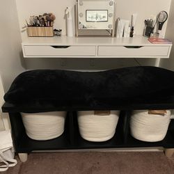 Wall Shelf With Drawers And Storage Bench
