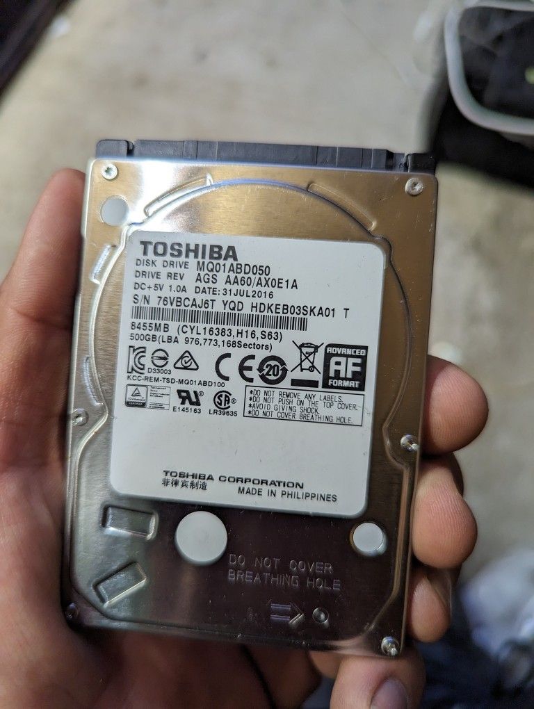 Toshiba Sata Hard Drive 500 Gb