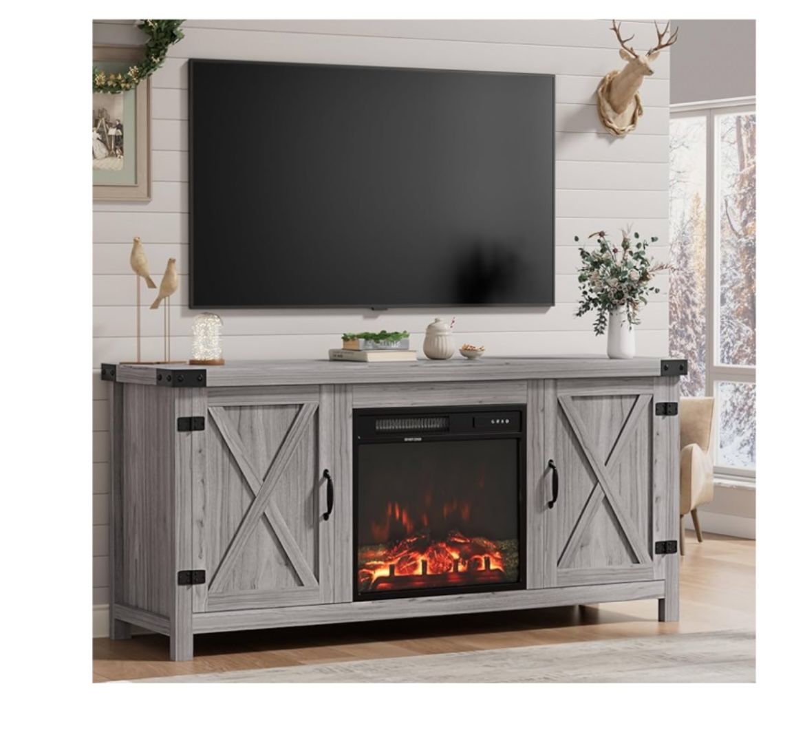 Farmhouse Style TV Stand/Fireplace 33”
