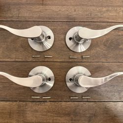 Right and Left Dummy Door Levers, Satin Nickel Finish (2 Sets)