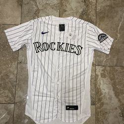 Authentic Colorado Rockies Elite Flex Base Home Pinstripe Stitched Jersey Size 40 Medium 