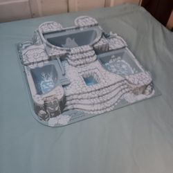 Light Blue LEGO BASEPLATE, Raised Belville Castle with FROZEN/ARCTIC PATTERN