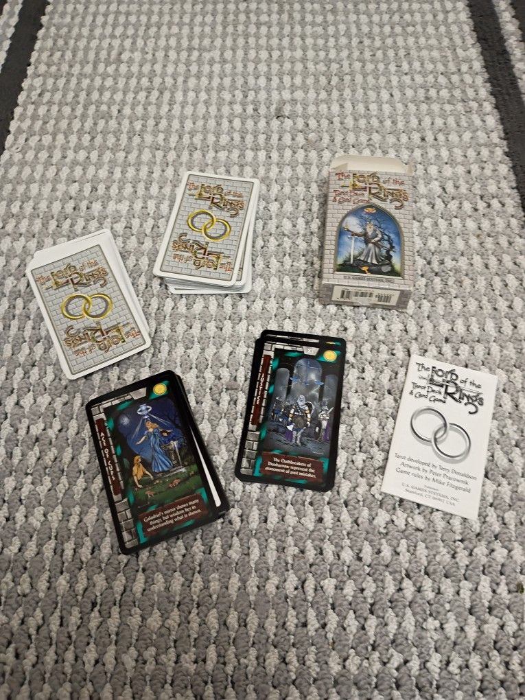 The Lord of the Rings Tarot Deck & Card Game Tolkien Complete Game LOTR 1996