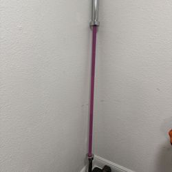 Pink Chrome Olympic Barbell Bar, 2 Inch 35 Pound Weight Bar
