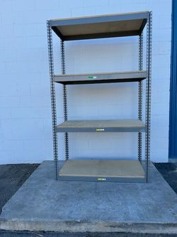 4 Tier Shelving 48 in W x 24 in D American Made Used Heavy Duty Steel Boltless Storage Rack Delivery Available