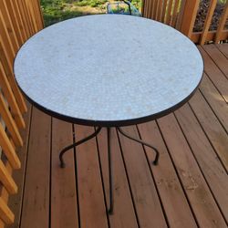 Heavy Iron And Tile Top Table