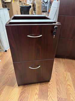 2-Drawer Fixed Pedestal File Cabinet with Lock
