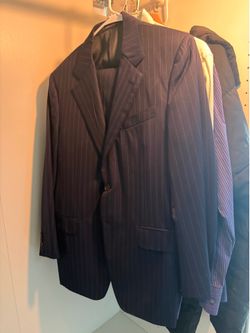 Blue pin striped suit made in Italy