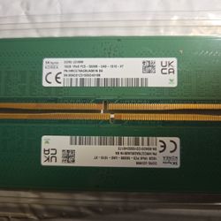TWO Hynix DDR5 16GB 5600 CL40 1.1V UDIMM Memory Ram 5600Mbps HMCG78AGBUA081N