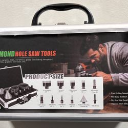 Diamond Hole Saw Kit Tile Drill Bits, 11 PCS Diamond Core Drill Bits Set 6/8/10/19/25/35/51/65mm+50mm Chamfer Saw +20mm Finger Bit