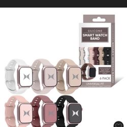 Brand New In Package Smart Watch Band 6 Pack For Apple Watch, Samsung Galaxy, Garmin 