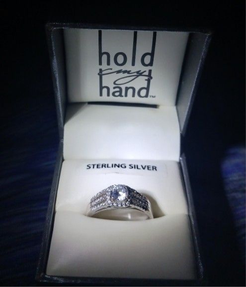 Sterling Silver 1 Carat Engagement Ring Size 8