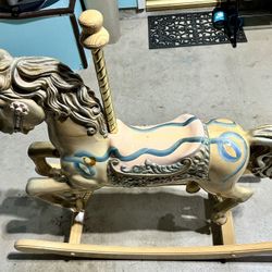 🎠 1984 Collectible S&S Woodcarvers Carousel Rocking Horse – Signed by Artist