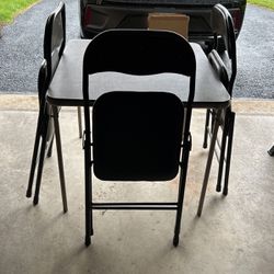 Samsonite Table 31”x31” And  3 Chairs Padded