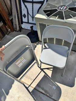 Two Metal grey chairs 25$ OBO