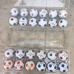 2 Dozen Callaway Chrome Soft Truvis Soccer Ball Golf Balls