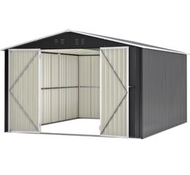 10x12 FT, Storage Shed, Tool Storage,Metal,Large, Lockable Doors, Storage Space,Backyard Garden Patio Lawn, Outdoor,118.03“×145.94”×79.13“,